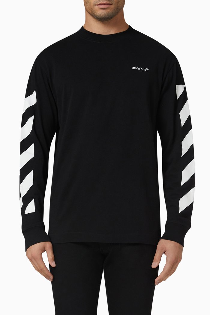 

Diagional Helvetica Skate T-shirt in Cotton Jersey, Black