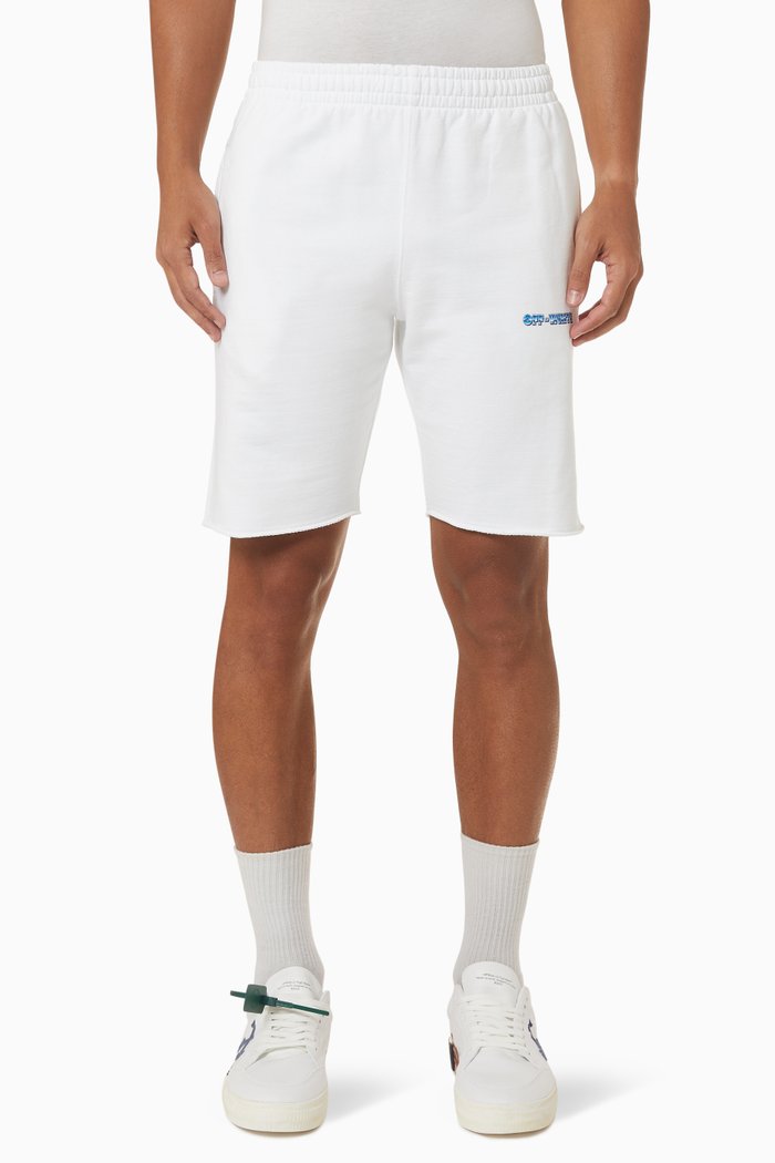 

Metal Arrow Sweat Shorts in Cotton, White