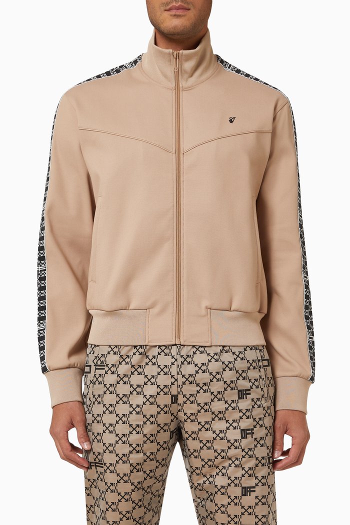 

Monogram Track Top in Cotton Blend, Neutral