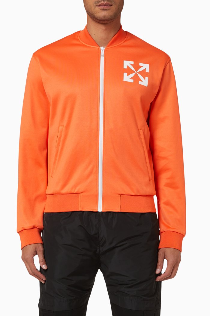 Single Arrow Slim Fit Sweatshirt in Cotton Blend, Orange