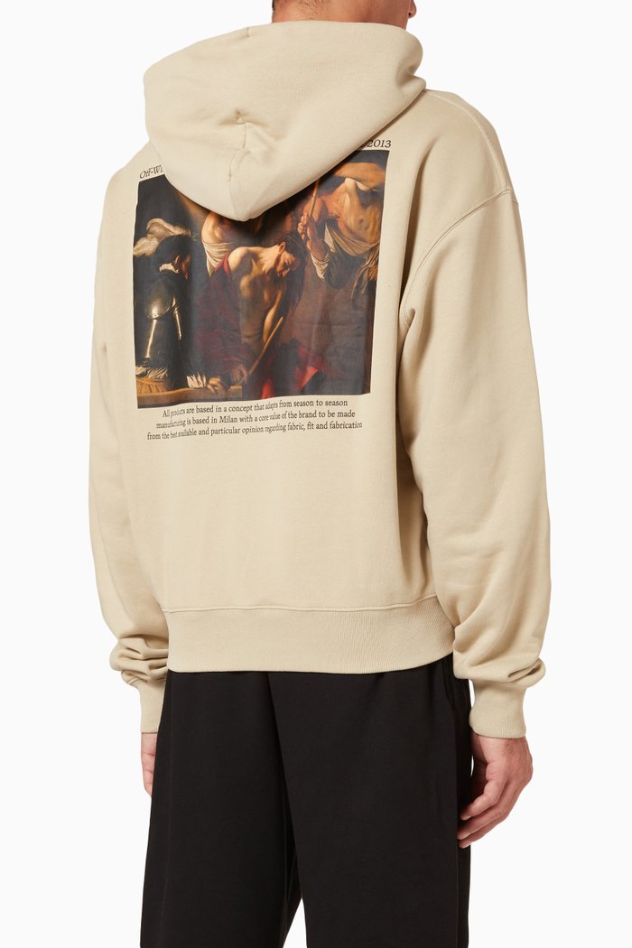

Caravaggio Crowning Over Oversized Hoodie in Cotton Terry, Neutral