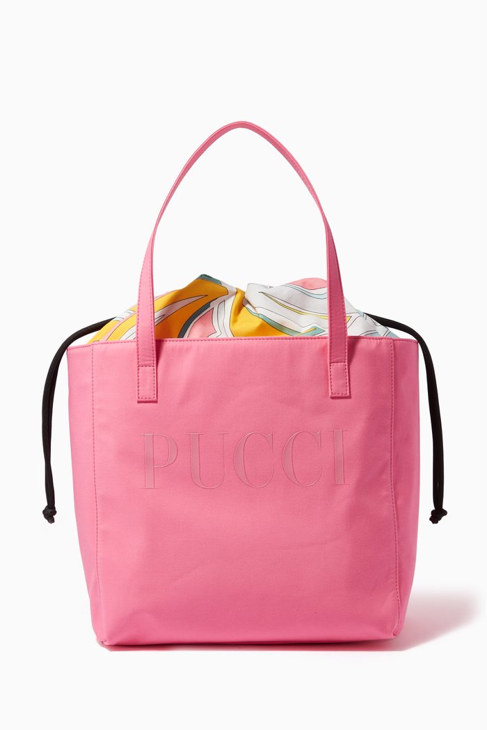 

Abstract Logo Bag in Leather, Pink
