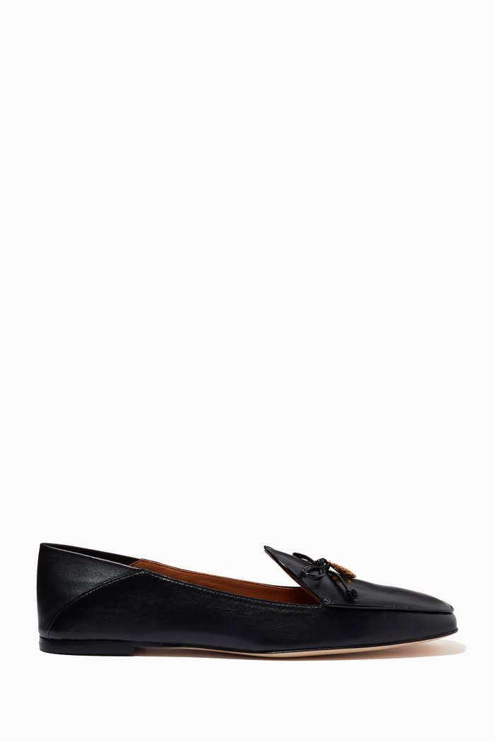 

Tory Charm Loafers in Leather, Black