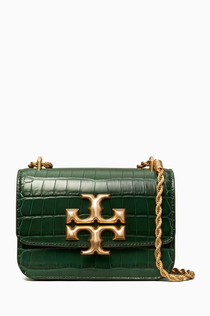 

Eleanor Bag in Croc-embossed Leather, Green