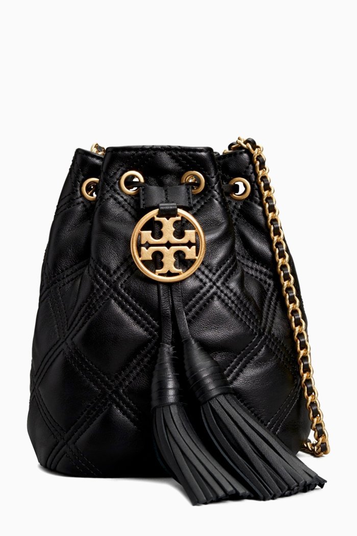 

Fleming Soft Bucket Bag in Leather, Black