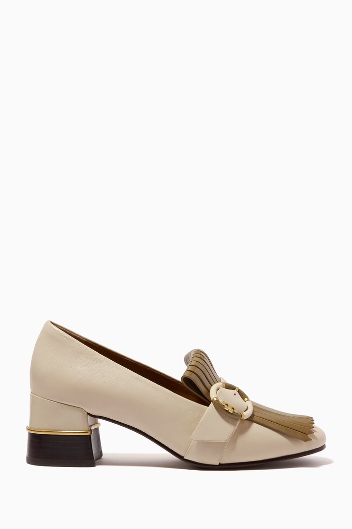 

Multi-logo Kiltie 45 Loafers in Leather, Neutral