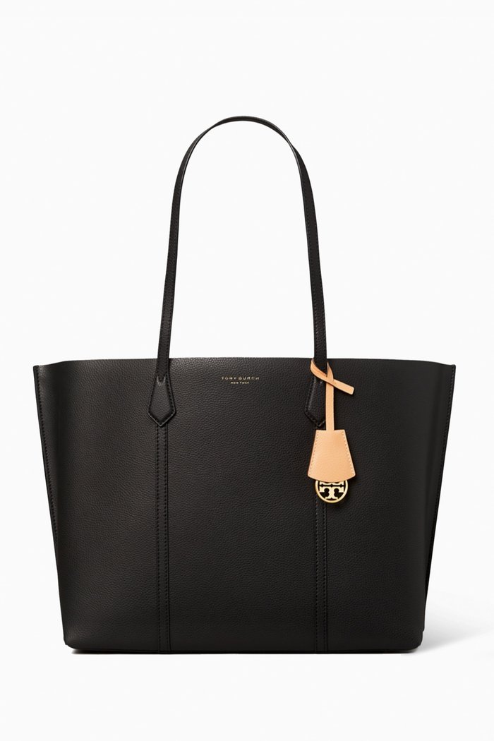 

Perry Tote Bag in Pebbled Leather, Black