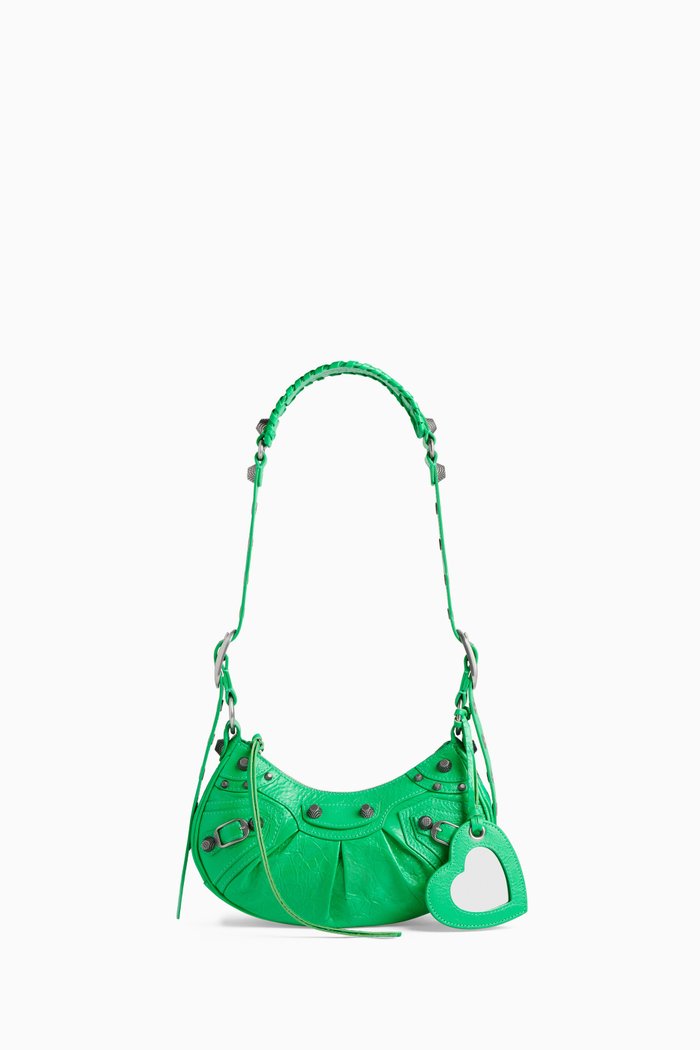 

XS Le Cagole Shoulder Bag in Arena Lambskin, Green