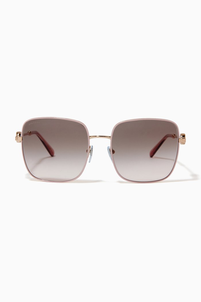 

Bvlgari Square Sunglasses in Metal, Rose gold