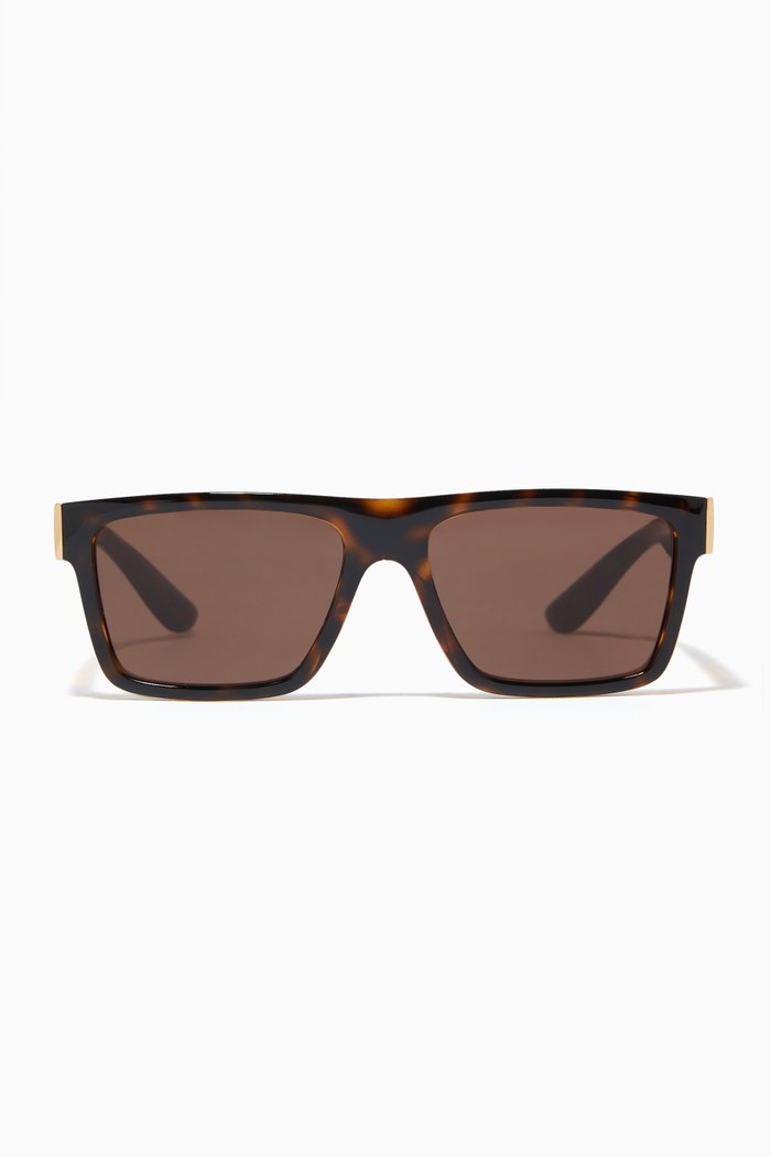 

Rectangular Sunglasses in Acetate, Brown