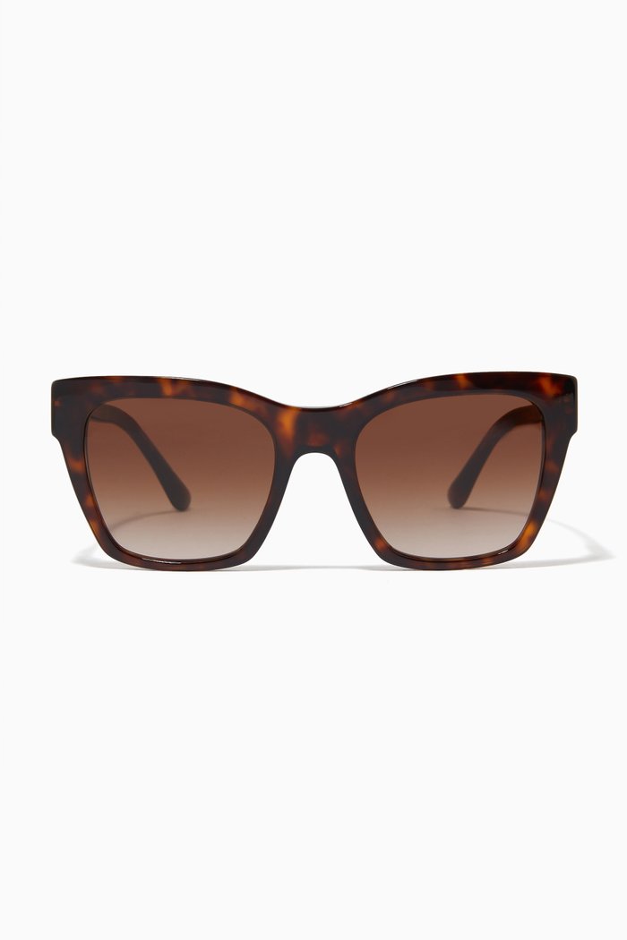 

Print Family Square Sunglasses in Nylon Fiber, Brown