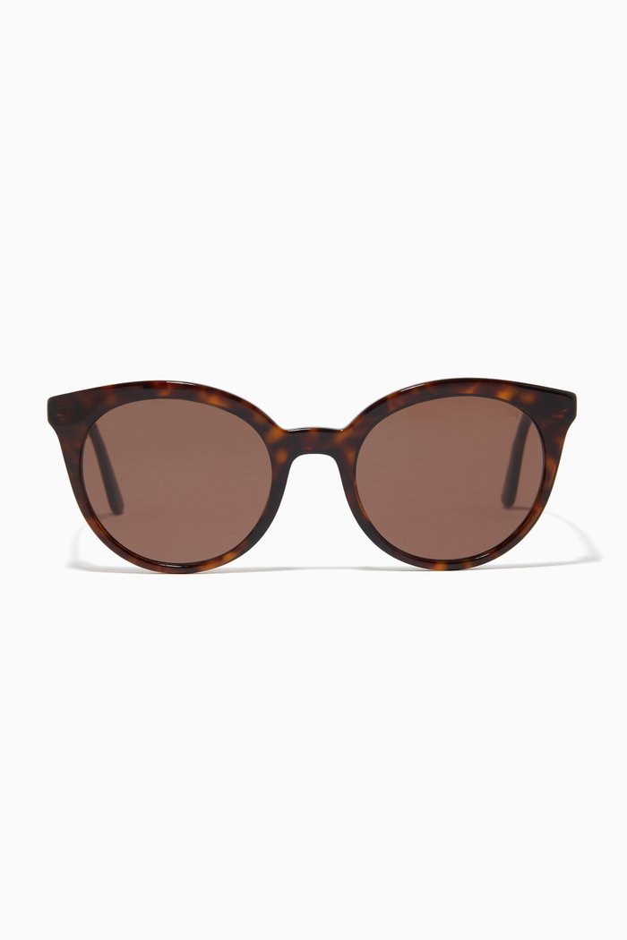 

Cat-eye Frame Sunglasses in Acetate, Brown
