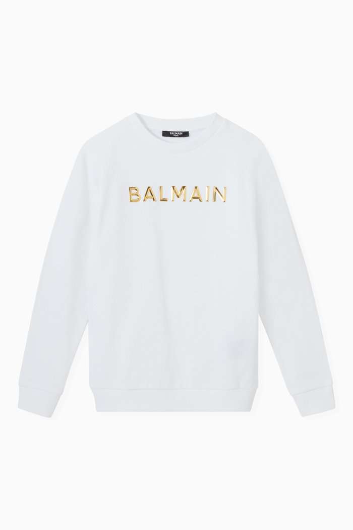 

Embossed Logo Sweatshirt in Cotton, White