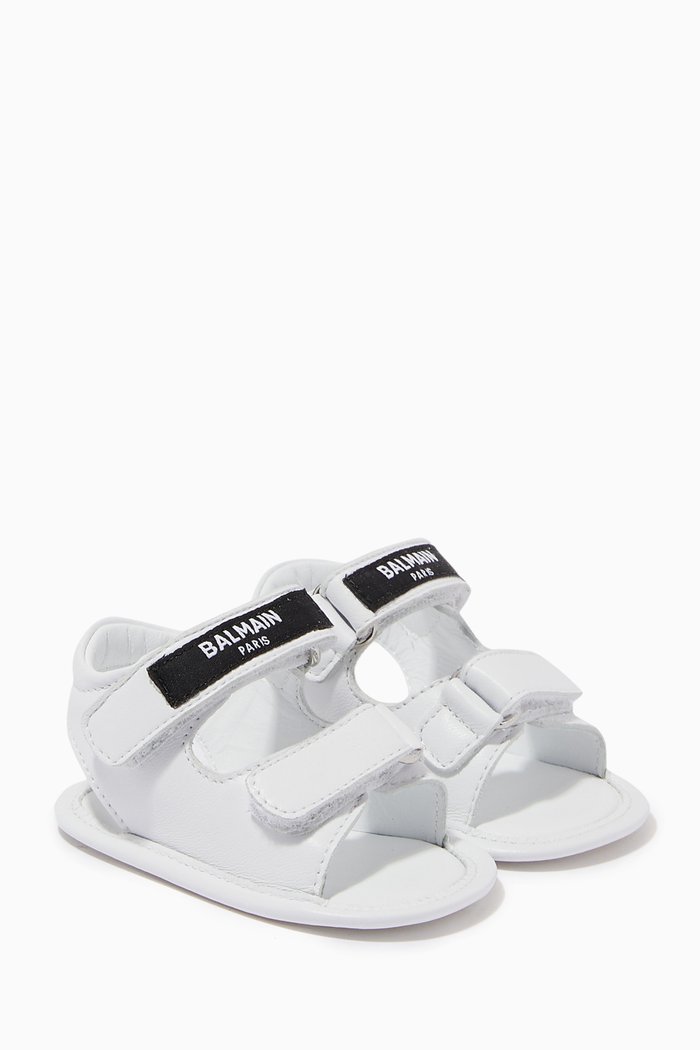 

Logo Sandals in Leather, White