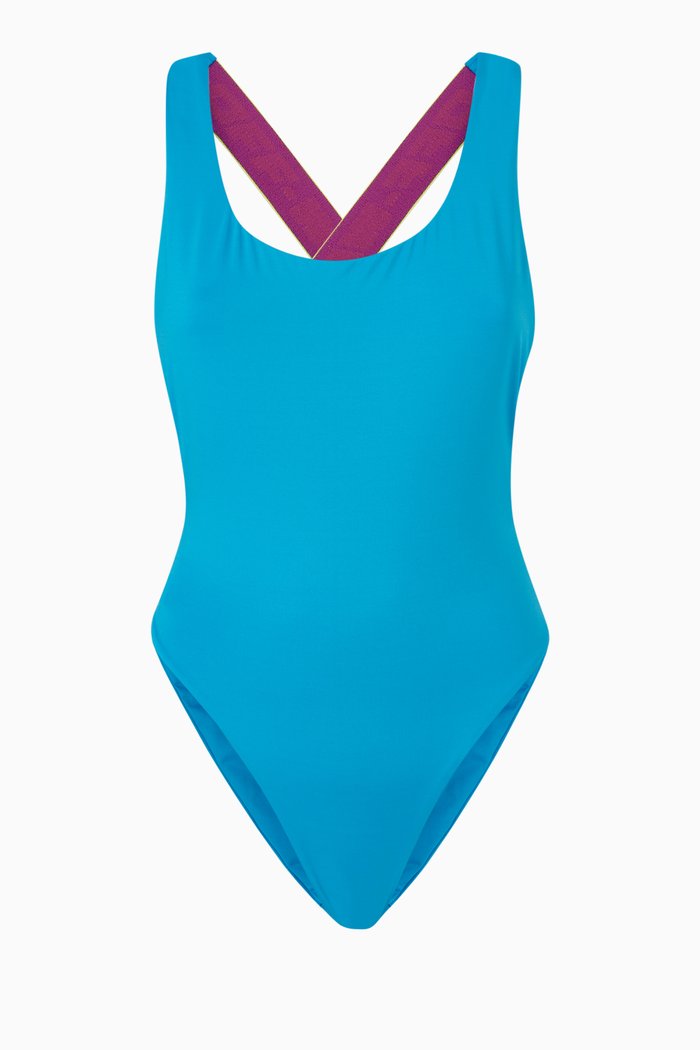 

Logo Band Swimsuit, Blue