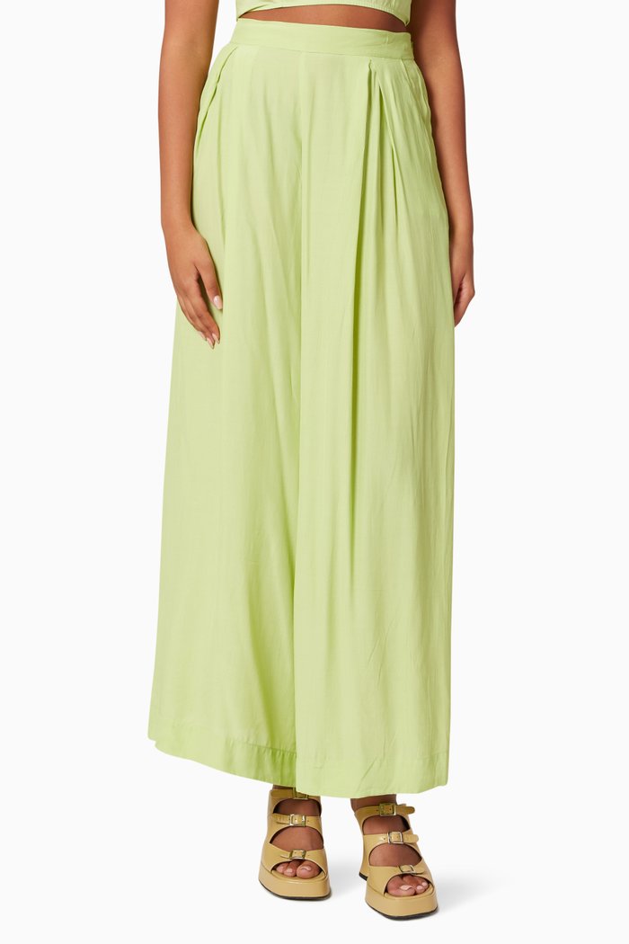 

Wide Leg Pants in Sustainable Rayon, Green