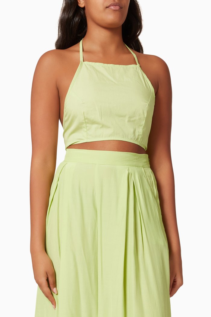 

Backless Halter Top in Sustainable Cotton, Green