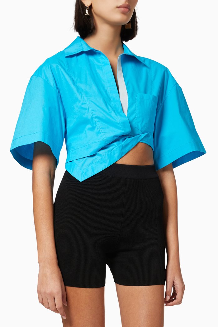 

La Chemise Capri in Cotton, Blue