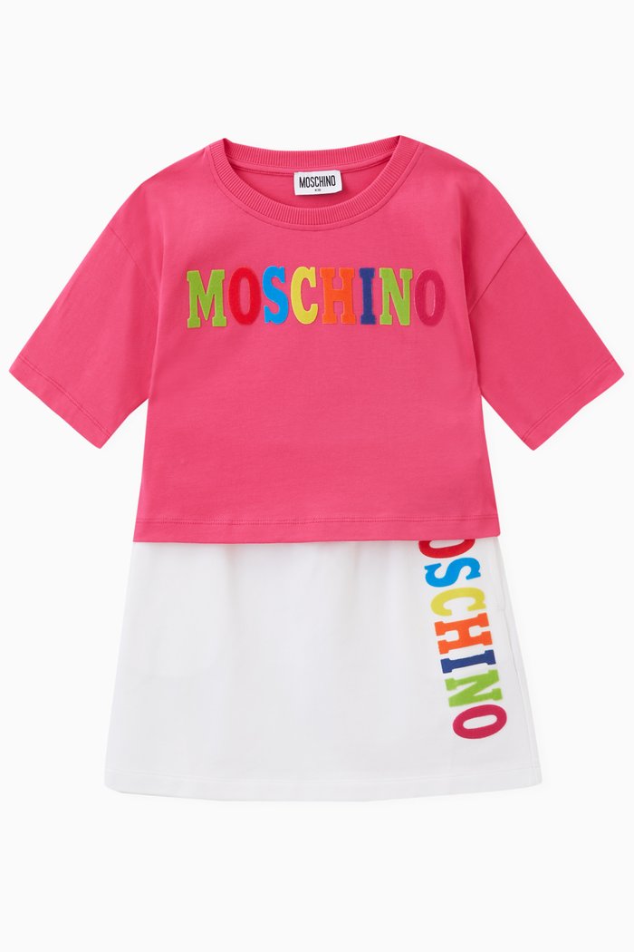 

Multi Logo Print T-shirt & Skirt Set, Multicolour