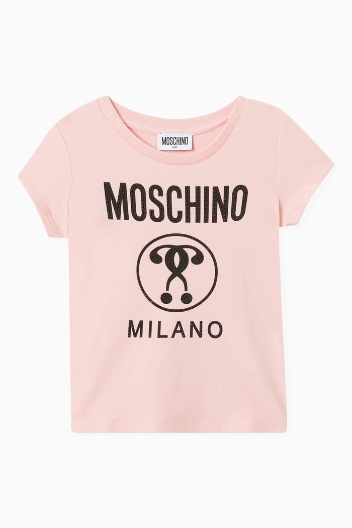 

Sequined Logo T-shirt in Cotton, Pink