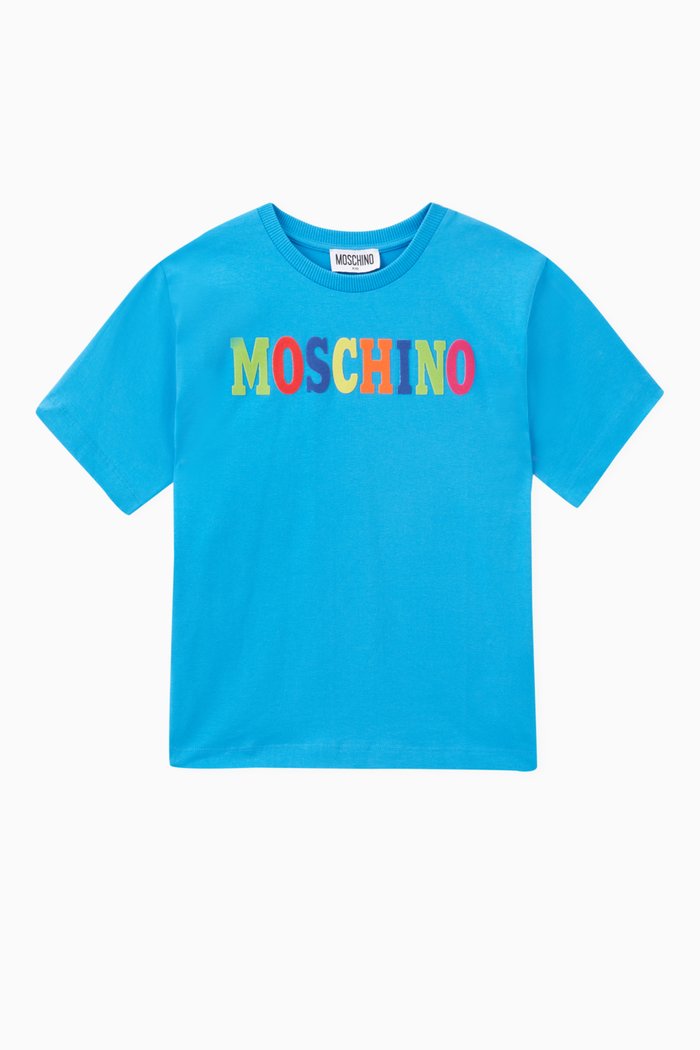 

Multicolour Logo Print T-shirt in Cotton, Blue