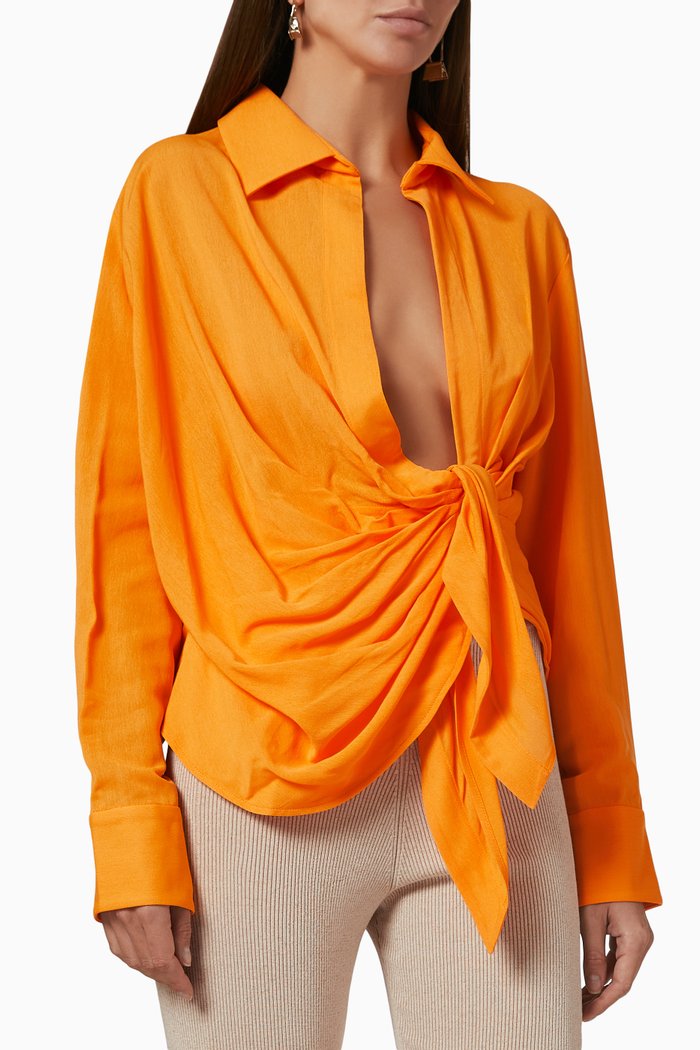 

La Chemise Bahia Shirt in Viscose, Orange