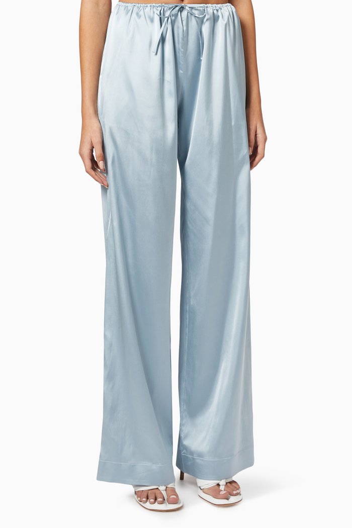 

Le Pantalon Mentalo in Satin, Blue