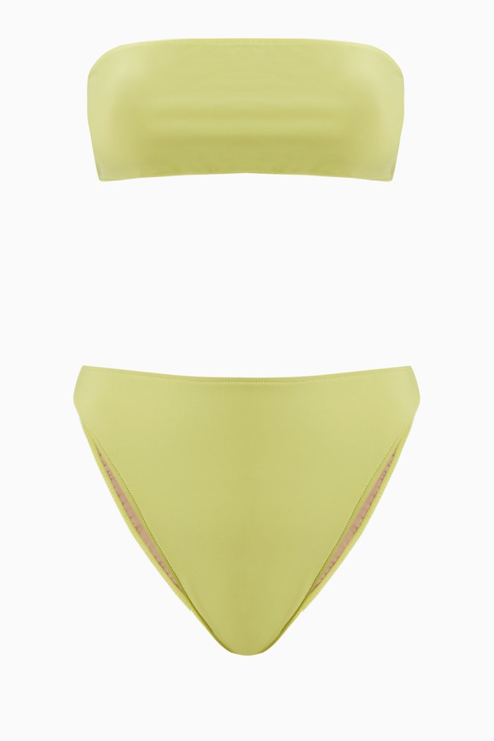 

High Leg Bandeau Bikini, Yellow