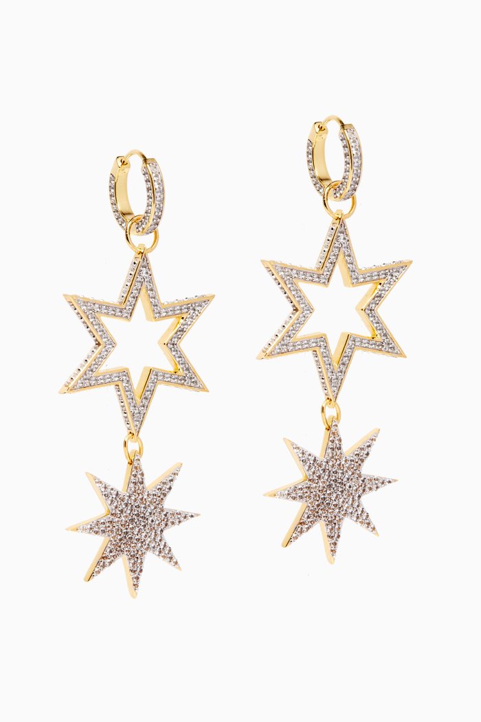 

Superstar Statement Drop Earrings in Brass, Yellow