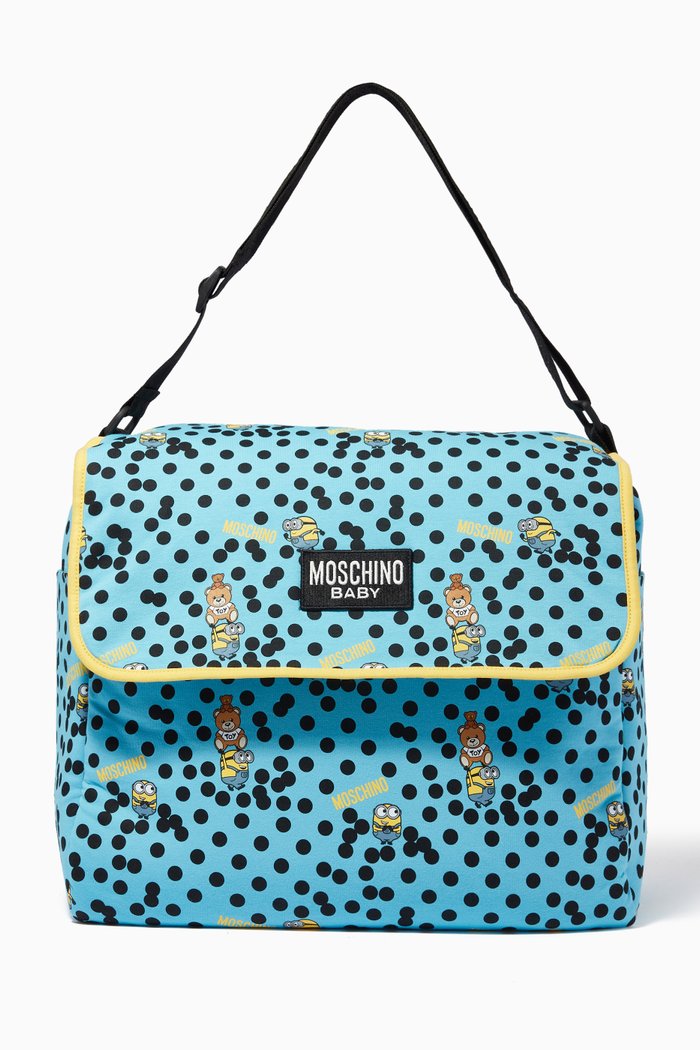 

Minions© & Teddy Print Diaper Bag, Blue