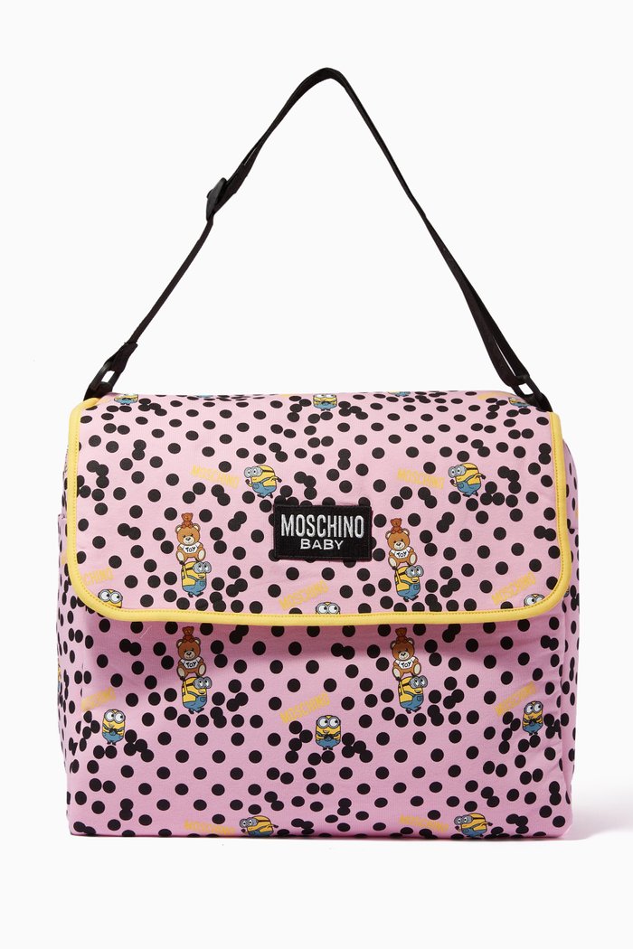 

Minions© & Teddy Print Diaper Bag, Pink
