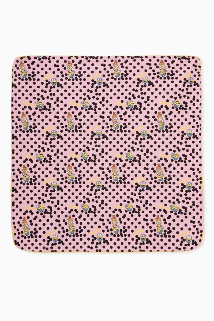 

Minions© & Teddy Bear Print Blanket in Fleece, Pink