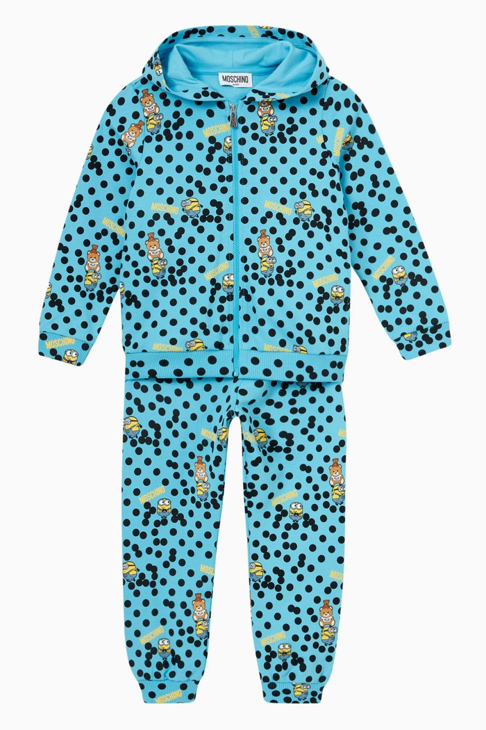 

All-over Minions© & Teddy Print Tracksuit Set, Blue