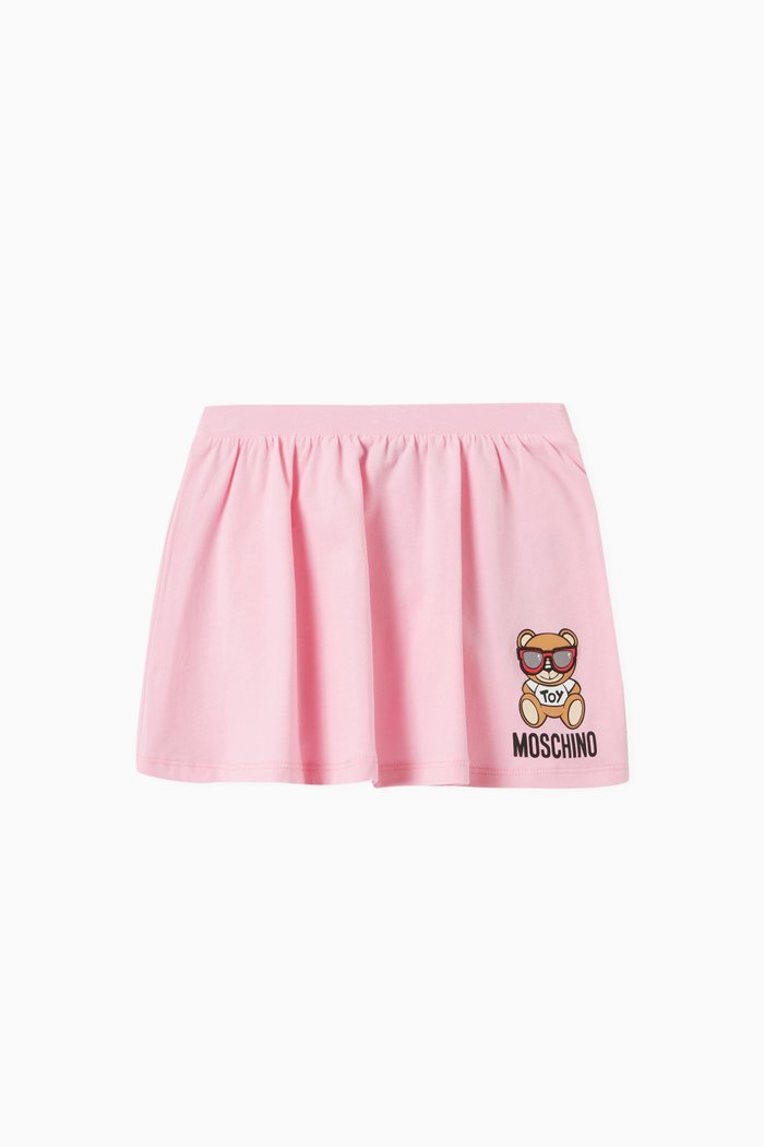 Embroidered Shades Teddy Skirt in Cotton, Pink