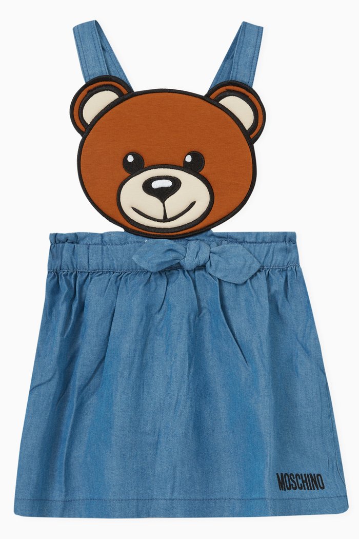 

Macro Teddy Patch Skirt in Cotton, Blue