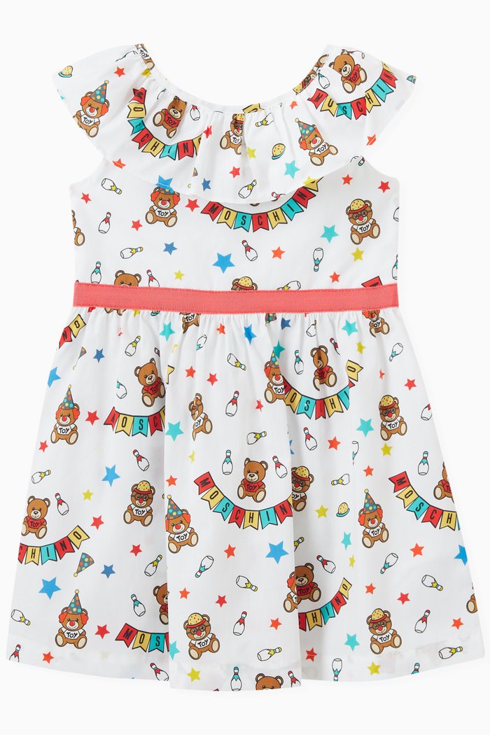 

Stars & Party Print Dress in Cotton, White