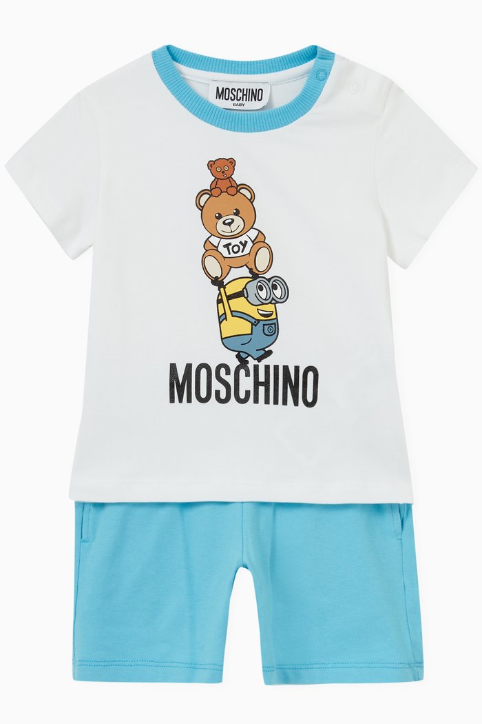 

Minions© & Teddy Bear Print T-shirt and Shorts Set, Multicolour