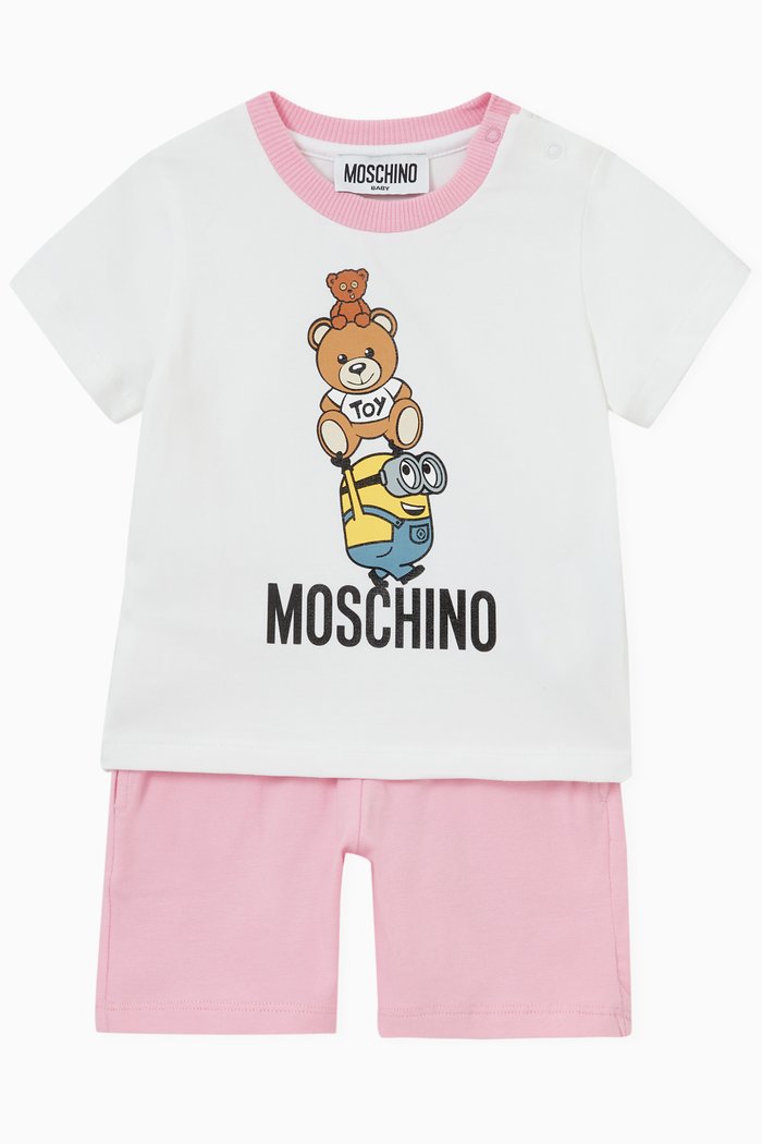 

Minions© & Teddy Bear Print T-shirt and Shorts Set, Multicolour
