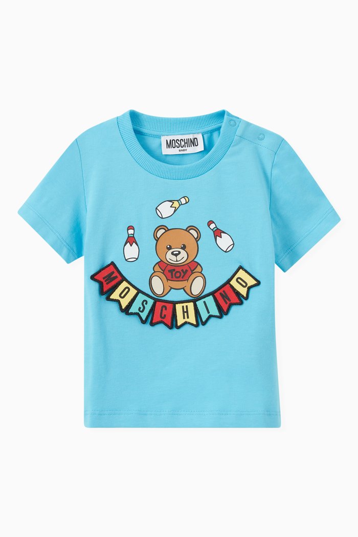 

Stars & Party Print T-shirt in Cotton, Blue