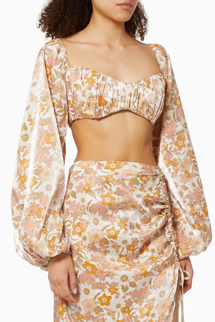

Paloma Long Sleeve Bralette in Rayon, White