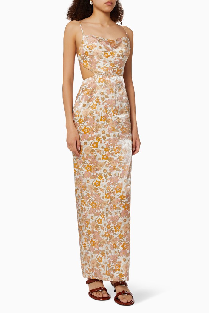 

Paloma Cut Out Gown in Rayon, White