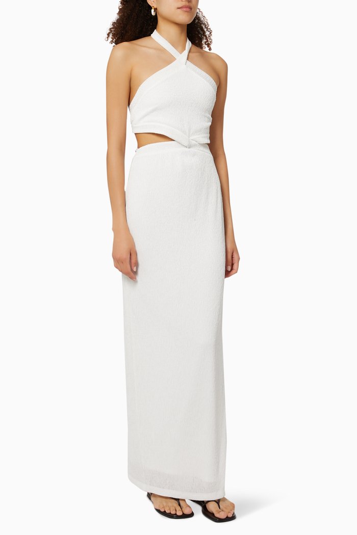 

Cassidy Maxi Dress in Nylon, White