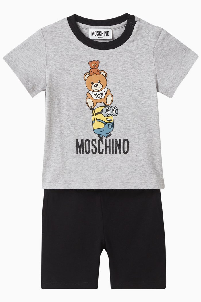 

Logo-print T-shirt and Shorts Set in Cotton, Multicolour