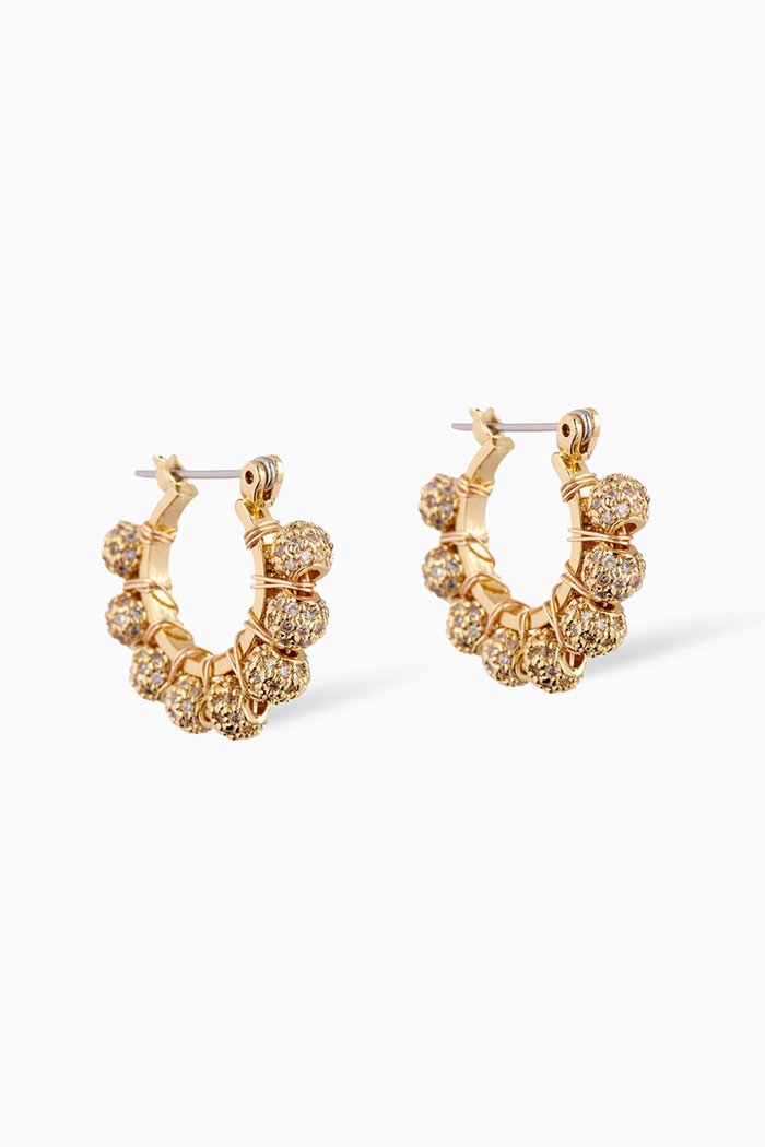 

Pavé Dome Wrap Hoops in 18kt Gold Plated Brass