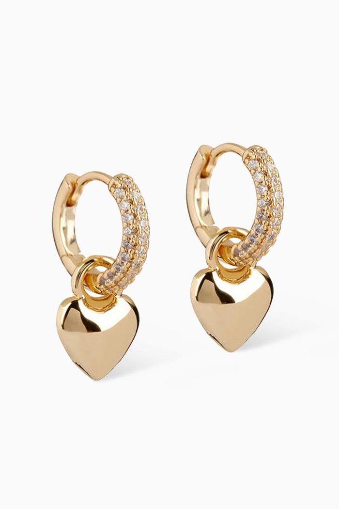 

Puffy Heart Huggies in 18kt Gold Plated Brass