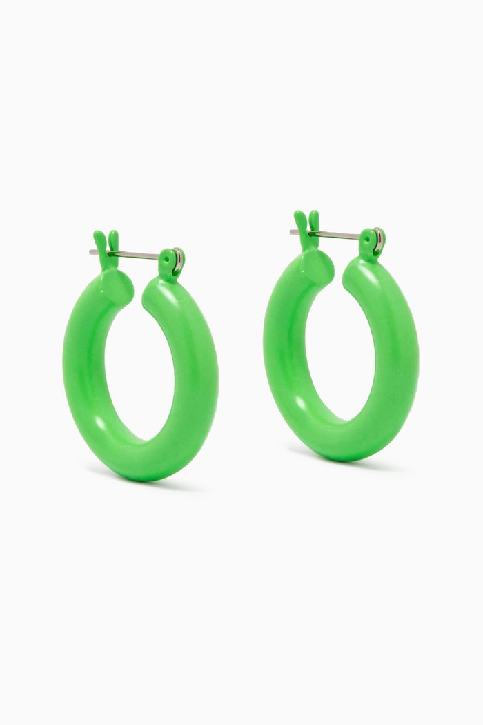 

Rainbow Baby Amalfi Hoops in Power-coated Brass, Green