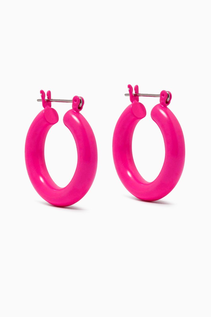 

Rainbow Baby Amalfi Hoops in Powder-coated Brass, Pink