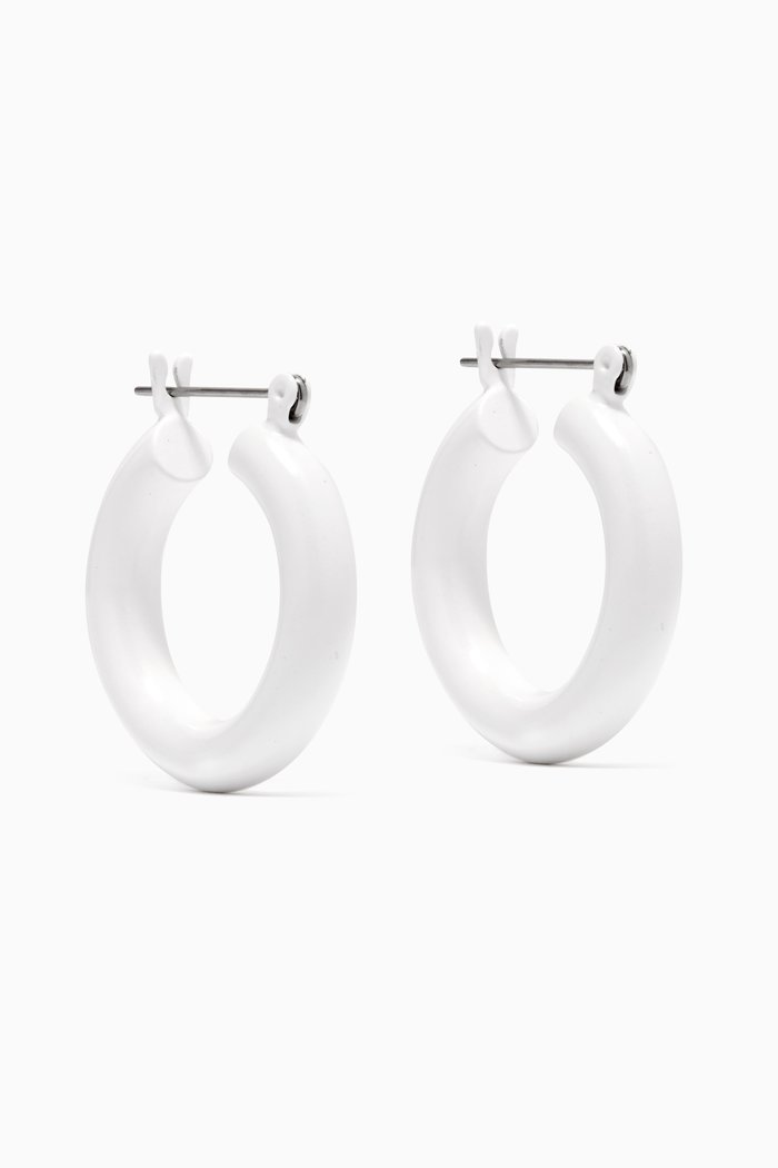 

Rainbow Baby Amalfi Hoops in Powder-coated Brass, White