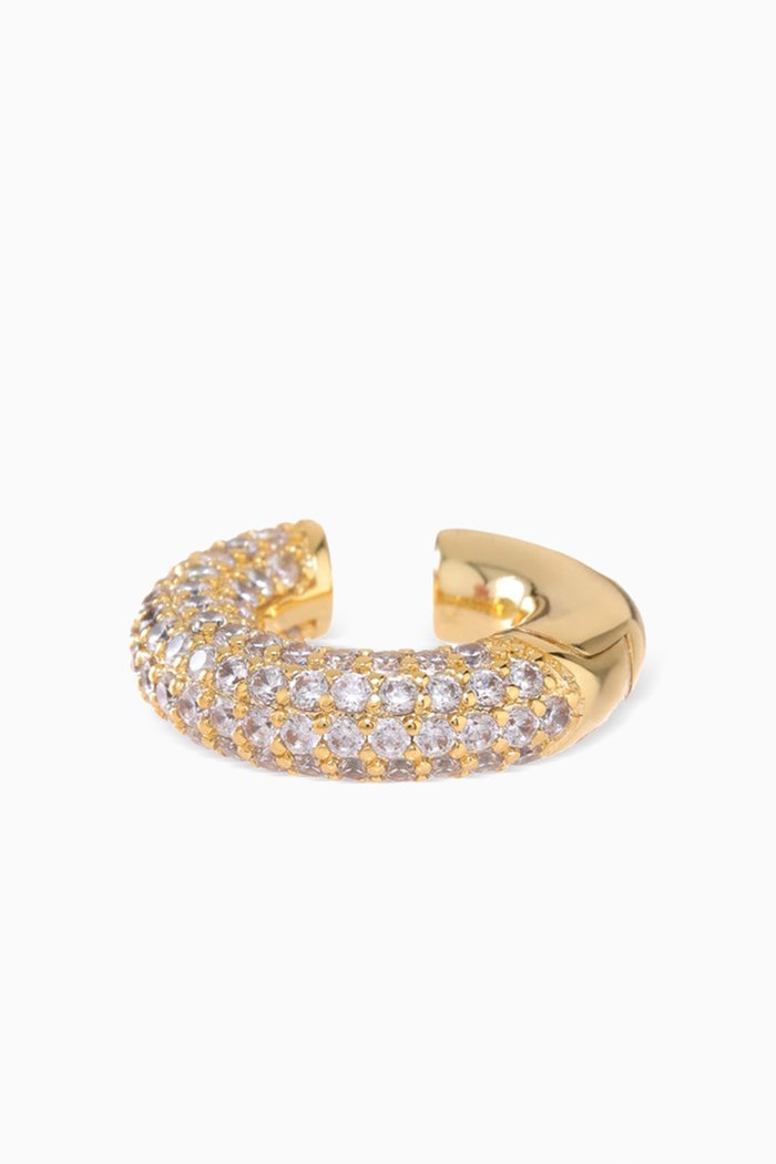 

Pavé Amalfi Single Ear Cuff in 18kt Gold Plated Brass