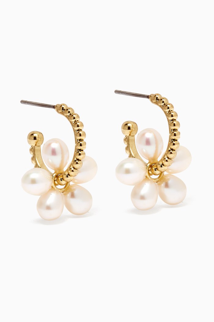 

Mini Pearl Washer Huggies in 18kt Gold Plated Brass